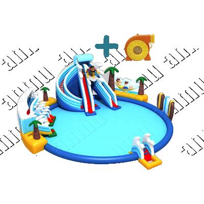 China New Design Enterprise Rental Theme Party Commercial Outdoor Inflatable Water Park Equipment Inflatable Slide for sale