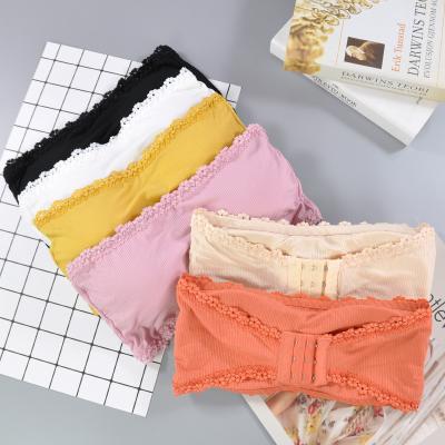 China Fashion One Piece Wholesale Women Padded Seamless Lace Strapless Tube Top Bandeau Bras for sale