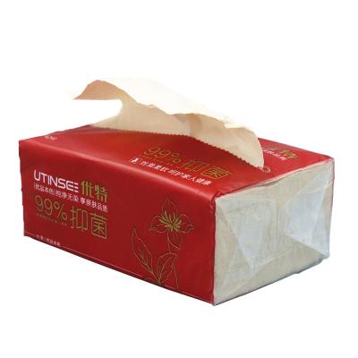 China Bacteriostatic Unbleached Virgin Bamboo Paper Pulp Tissue 4 Ply Facial Tissue Bacteriostatic Bamboo Bamboo Facial Tissue for sale