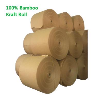 China Biodegradable Moisture Proof Kraft Paper Bag Small Unbleached Jumbo Roll For Packing Brown Kraft Paper Roll for sale