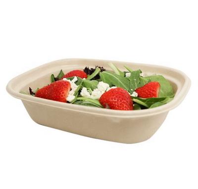 China Handmade Recycled Biodegradable Bagasse Fiber Paper Microwave Take Out Container Food Togo Box Office Baking Stores With PLA for sale