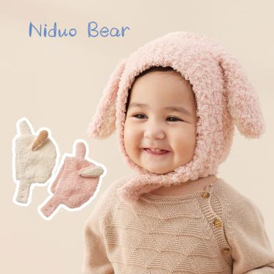 China Wholesale 100% Crochet Knitted Faux Fur Baby Pom Pom Beanies Custom Label Toddle Hats Eco-Friendly Cozy Winter Kids Cotton Skein Double for sale