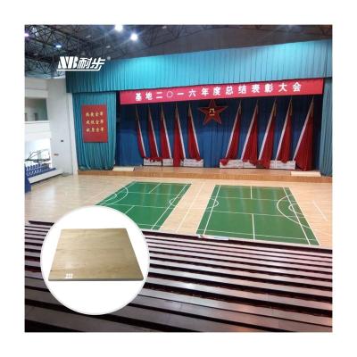 China Hot Selling Competitive Price Indoor Sports Court Floor Rubberwood Wooden Top Plank UV Varnished Anti-Slip Flooring for sale