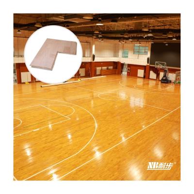 China Indoor Sports Court Flooring Customized FIBA ​​Laminate 3-Layers Wooden Sports Flooring Badminton Volleyball Court Flooring for sale