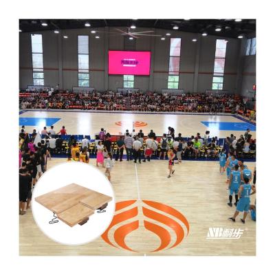 China Portable Indoor Sports Court Floor Athletes High Protection Sports Flooring FIBA ​​Hardwood Birch Wood Flooring for sale