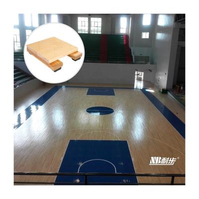 China Best Selling Gloss Lacquered Indoor Sports Court Flooring FIBA ​​Fixed Maple Flooring Non-Slip Wooden Futsal Court Flooring for sale