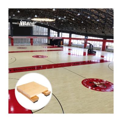 China Indoor sports court moisture-proof FIBA ​​flooring fixed sports flooring LVL larch lacquer varnish maple wood flooring for sale