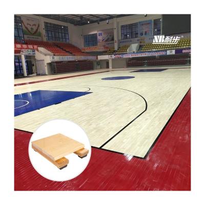 China New Style FIBA ​​Flooring Indoor Sports Fixed Plywood Sports Wooden Maple Flooring Anti-Slip Basketball Court Flooring for sale