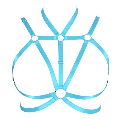 China Sexy underwear plus size bra bondage harness dance star elastic adjust strap body hollow out bra top sexy top bra for sale