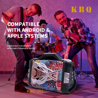 China New speaker KBQ-201 creative portable subwoofer wireless K song card U disk dance audio for sale