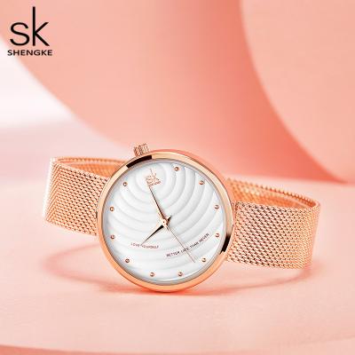 China SHENGKE Creative Big Dial Water Resistant Women Watch K0138L Quartz Fashion Ladies Leisure Popular Attractive Wrist Watch for sale