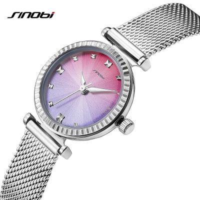 China SINOBI Water Resistant Woman Gradient Color Watches S9725L Dial Lady Creative Lady Wrist Watch Diamond Bezel Girls Handwatch for sale