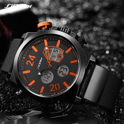 China Good Alarm SINOBI Silicone Wristwatch Analog-Digital Display Men Watch Hot Sale Fashionable Sport Watches S9732G for sale