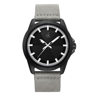 China Luminous Unisex Watches Gray Soft Leather Band Luminous from SHENGKE Water Resistant show Matte Black Unisex Quartz Watches K0120G for sale