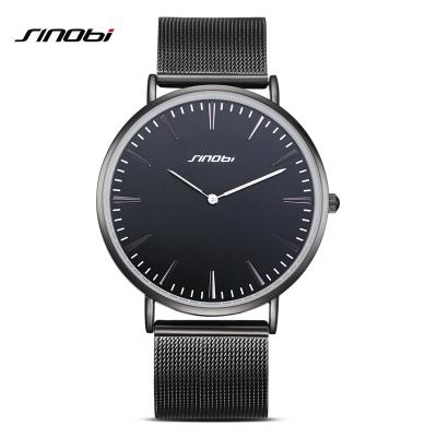 China Stainless Steel Milan Mesh Band and Leather S9660G Good Quality Band Quartz Water Resistant SINOBI Classic Men's Watch for sale