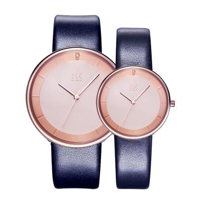 China Stylish Water Resistant SHENGKE Couple Watches Band Birthday Gift Hand Watch Japan Quartz Leather Pair Watches K8062G/L for sale