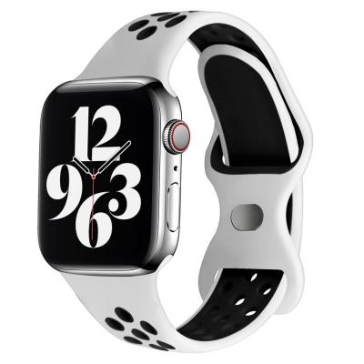 China Hot Selling Weaving Silicone Watch Men's and Women's All-Purpose Band for Apple Watch and Series 3/4/5/6/7 Custom Color for sale