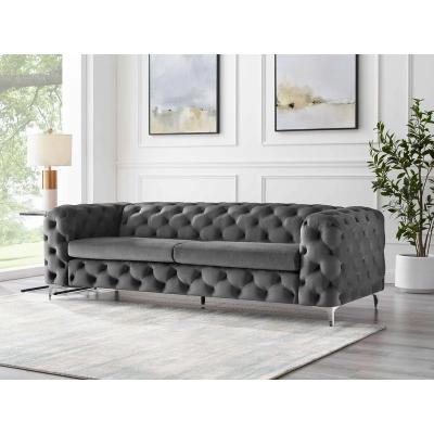 China Factory Wholesale Modern Design Convertible Luxury Furniture Velvet Upholstered Fabric Seats Couch Living Room Sofa Set for sale