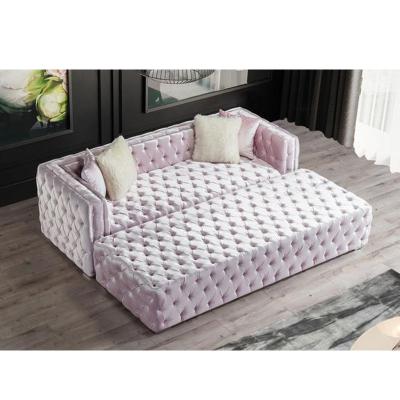 China (Other) Living Room Furniture Chesterfield Sofa Set 3 Seater Adjustable American Modern Design Pink Button Tufted Chesterfield Sofa for sale