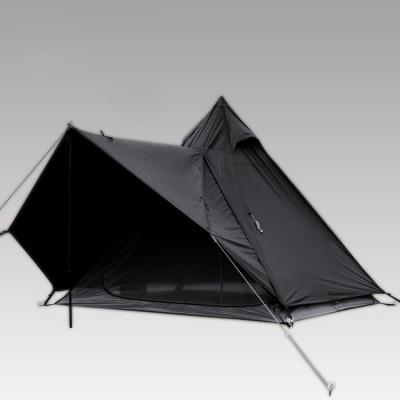 China Diagonal tie type 3 4 person luxury black pyramid waterproof bell tent for 2 man teepee tent outdoor camping tent for sale