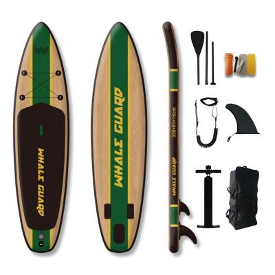 China Manufacturer 330cm Unisex Premium Wood Grain Inflatable SUP Board Stand Up Paddle Board Traveling SUP Board Package for sale