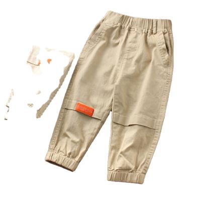 China Fade Proof Wholesale Factory Custom Logo Cotton Sports Boys Plaid Color Cargo Pants For Baby Boy Comfy for sale