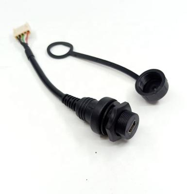 China Front Panel Mount Waterproof Mini Front Panel Mount USB 2.0 Cable With Cap for sale