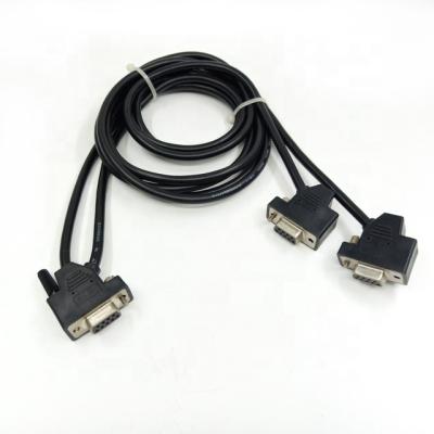 China Custom Angled Female COMPUTER D-SUB DB9 Y Cable for sale