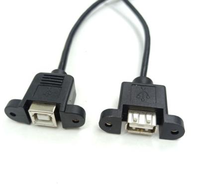 China Panel mount custom overmolded USB extension data cable with screw for panel mount for sale