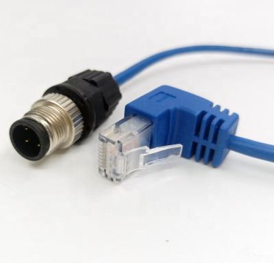 China Automotive Code M12 4P D to RJ45 Cable for sale