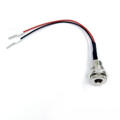 China Electronic Metal Shell DC Female Power Connector To Terminal Ferrule Cable for sale