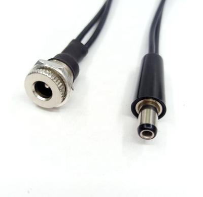 China Front Panel Mount Electronics Dc 5521/5525 ​​Barrel Jack Plug Cable DC Power Extension Cable for sale