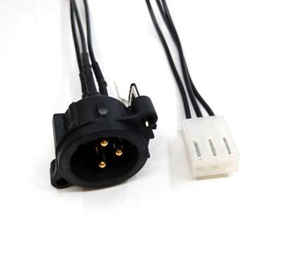 China NC3MAV 3 To 3P Speaker Pole Male XLR Receptacle Housing Wire Harness for sale