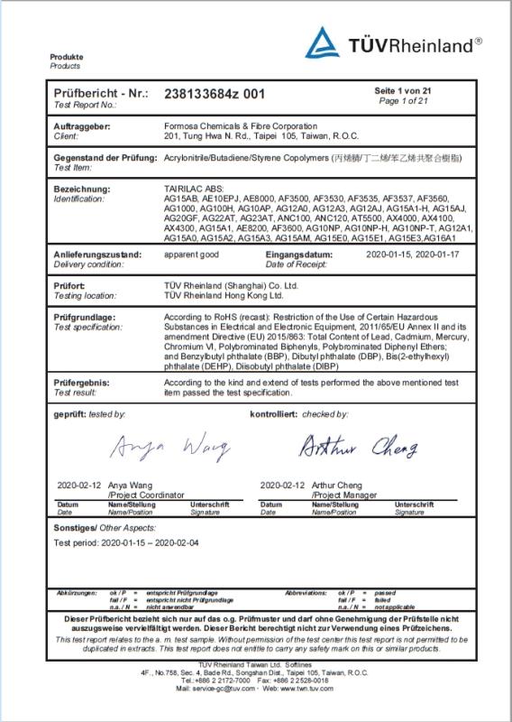 RoHS - CHUN HING (HK) LIMITED