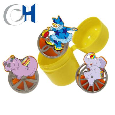 China Popular Cute Multicolor Plastic Freewheel PP Circus Figure Capsule Toys for sale