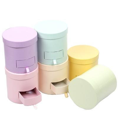 China ODM. Wholesale Round Paper Necklace Gift Box OEM Cosmetic Tube Storage Box With Small Drawer for sale