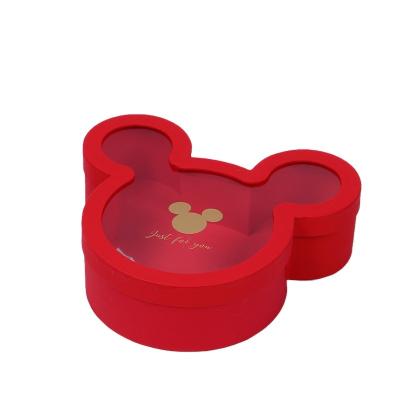 China Mickey Mouse Rose Gift Box Luxury Custom Recyclable With Clear Cover Chocolate Gift Packaging Box for sale