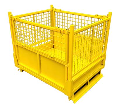 China Stackable Movable Q235 Material Heavy 1200kg best quality warehouse pallet Collapsible metal storage rack storage cage for sale