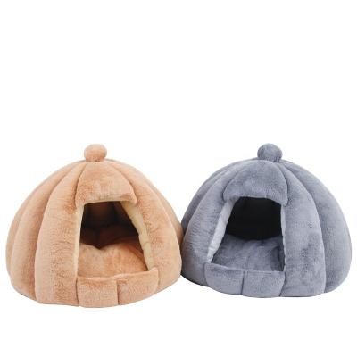 China Amazon Cartoon Style Pet Beds Breathable Warm Winter Comfortable Cotton Cat House Pet Cat Bed for sale