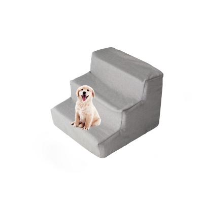 China New Edition Dog Pet Viable Canvas Stairs Climbing Plastic Steps Sofa Foldable Pet Steps Stairs for sale