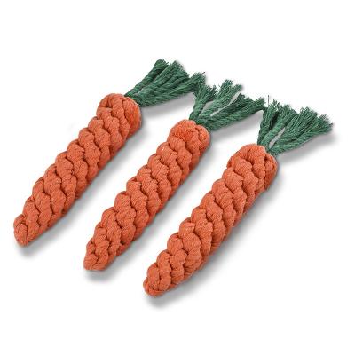 China Carrot Shape Viable Teeth Cleaning Cotton Rope Durable Toy Dog Pet Toy Rope for sale