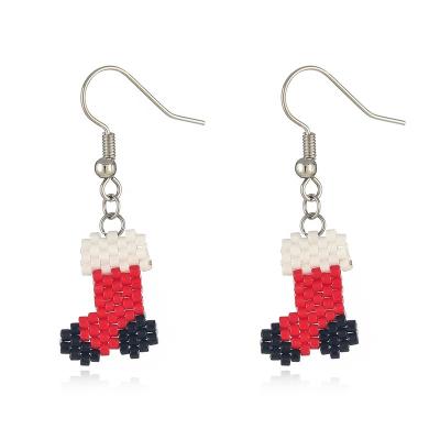 China Yiwu Fashion Cute Christmas Jewelry Handmade Beaded Drop Earring, Gift Party Jewelry for sale