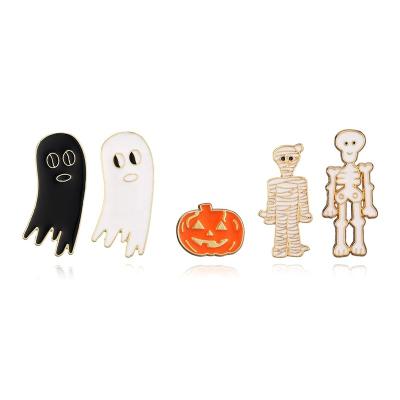 China ALLOY Fashion Enamel Zinc Alloy Halloween Gift, Ghost, Pumpkin, Skull Brooch Set Gift Party Jewelry for sale