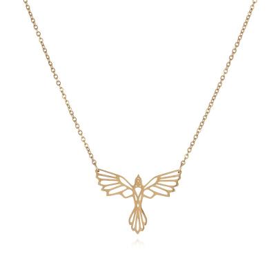 China Trendy Fashion Stainless Steel Gold Plated Eagle Necklace, Animal Shape Jewelry for sale