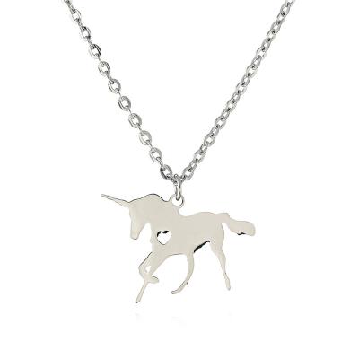 China Stainless Steel Trendy Unicorn Fashion Pendant Necklace, Promotion Gift Jewelry for sale