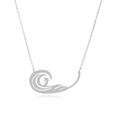 China Trendy Fashion Stainless Steel Surfing Pendant Necklace for sale