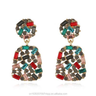 China CLASSIC Fashion Stones Christmas Zinc Alloy Colored Glass Glass Stud Earring, Dangle Earring Jewelry for sale