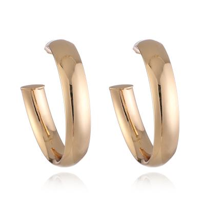 China Amazon CLASSIC Wholesale Fashion High Polished 14K Gold Plated Hoop Earrings for sale