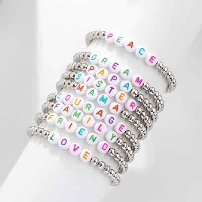 China Promotion Gifts CLASSIC Words Friendship Bracelet Spiritual Letter Beads Bracelets for sale