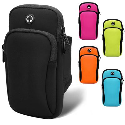 China Double Compartment Waterproof Design Chain Double-pocket Mobile Phone Bands Arm Running Bag for sale